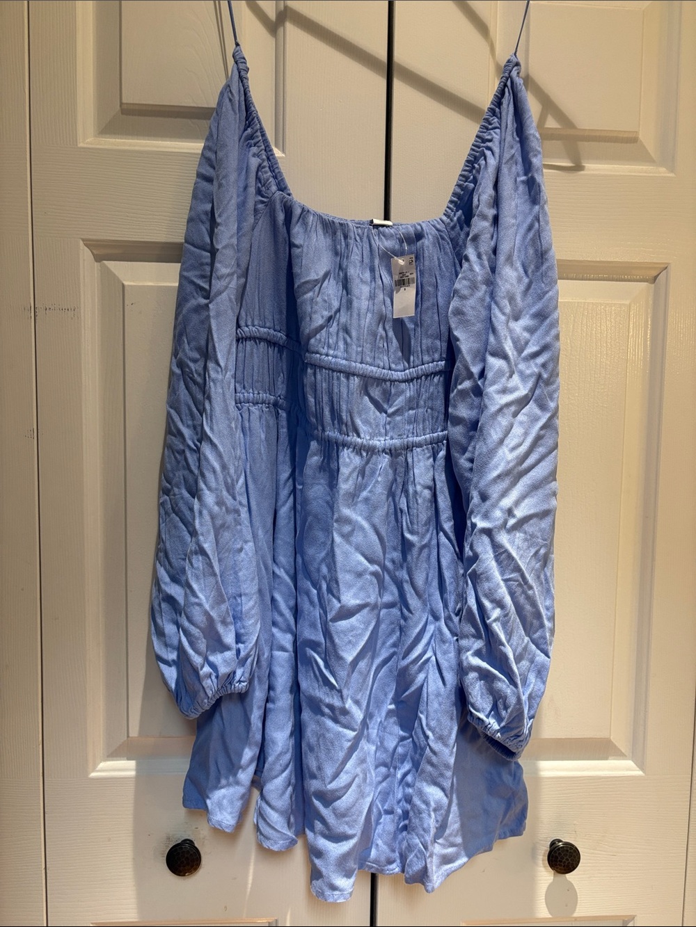 Old Navy Light Blue Off-Shoulder Peasant Dress